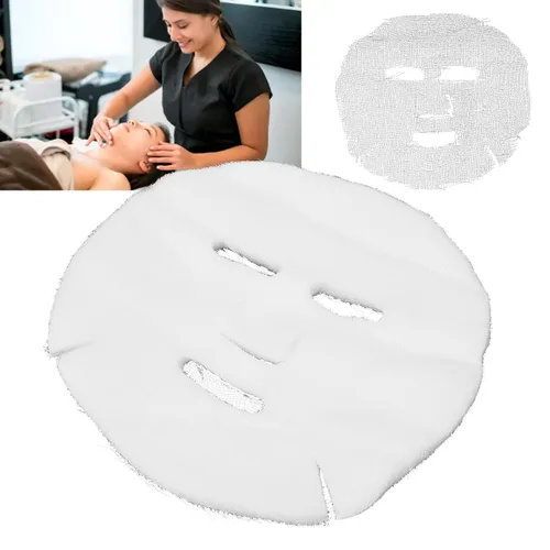 Vista 2 de ZJchao Máscaras faciales de gasa, máscara facial desechable de absorción de agua, mascarilla facial de alta permeabilidad, gasa precortada, hoja