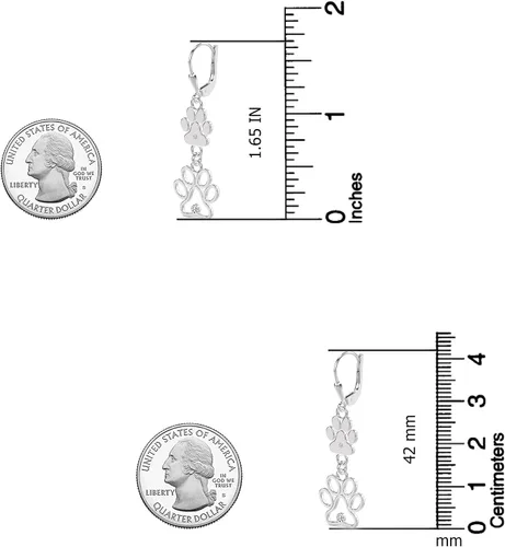 Vista 4 de LeCalla Aretes colgantes ligeros de plata de ley 925 para mujer
