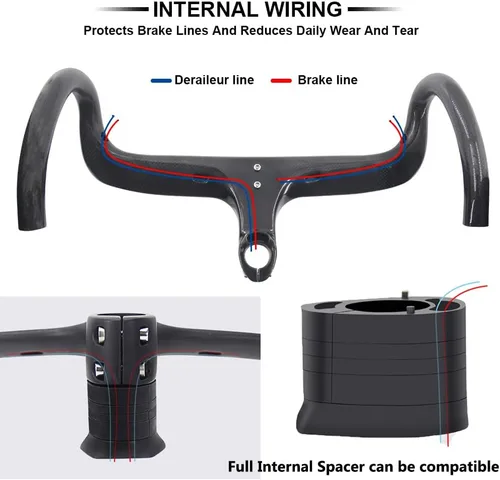 Vista 2 de Manillares de fibra de carbono RXL SL para bicicleta de carretera con vástago integrado, manillar de bicicleta de carretera integrado de carbono