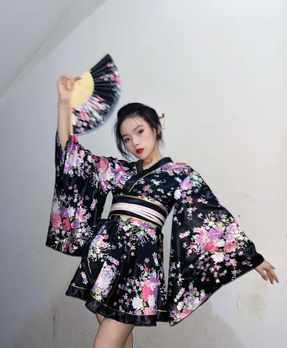 Vista 3 de Conjunto de calcetines con diseño de palo de pelo Tabi para mujer, estilo kimono de baile japonés de anime