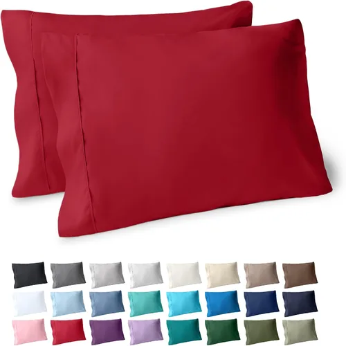 Vista 77 de Bare Home Juego de 2 fundas de almohada de microfibra de tamaño estándar, fundas de almohada refrescantes, doble cepillado, fácil cuidado, cierre