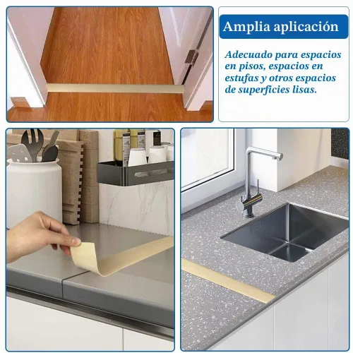 Vista 7 de Tira de transición de suelo autoadhesiva, tiras de cobertura de suelo laminado de vinilo de 1.57 pulgadas de ancho, divisores planos de Beige