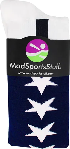 Vista 3 de MadSportsStuff Calcetines de estribo de béisbol con estrellas y rayas de la bandera estadounidense para niños, hombres, jóvenes y adultos
