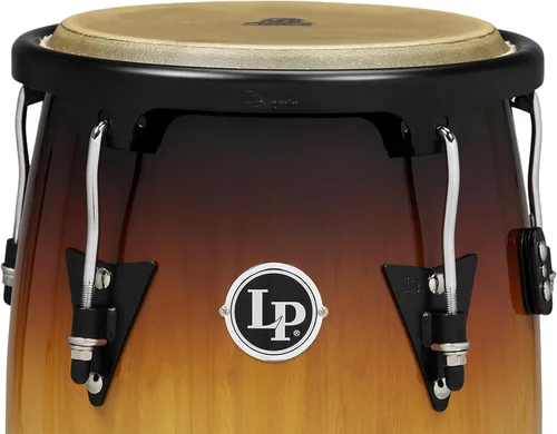 Vista 3 de Latin Percussion LP Aspire - Juego de madera Congas de 11 y 12 pulgadas con doble soporte, color negro