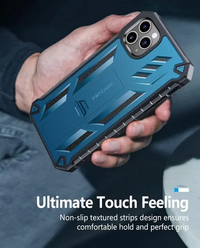 Vista 6 de FNTCASE Funda para iPhone 11 Pro-Max: Fundas protectoras resistentes a prueba de golpes con soporte - Resistente doble capa de grado militar a