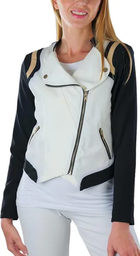 Vista 102 de ToBeInStyle Blazers de manga larga con cremallera y botones para mujer