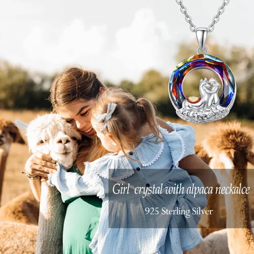 Vista 5 de 925 Sterling Silver Crystal Necklace for Women Girls Animal with Crystal Pendant Necklace Birthday Party Friendship Jewelry Gifts