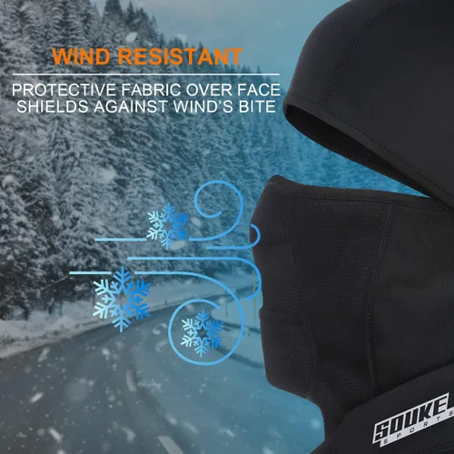 Vista 3 de Pasamontañas para hombres y mujeres, máscaras de esquí de invierno, resistentes al viento, térmicas para clima frío, motocicleta, calentador