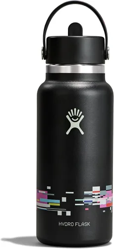 Vista 93 de Hydro Flask Botella de agua – Acero inoxidable aislado – Tapa flexible con popote de boca ancha, antiderrames, a prueba de fugas y recargable
