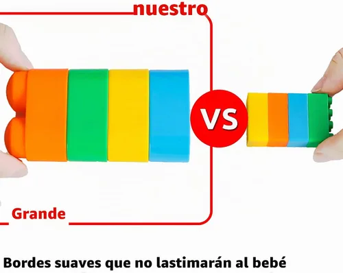 Vista 5 de RAINBOW TOYFROG Juguetes de bloques de construcción para niños pequeños, juguetes STEM de desarrollo educativo, juguetes de construcción