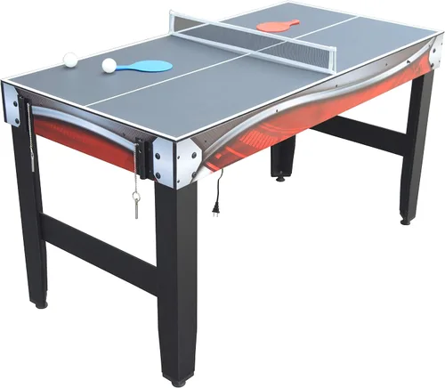 Vista 6 de Hathaway Scout - Mesa multijuego 4 en 1 de 54 pulgadas, ideal para salas de juegos familiares, incluye baloncesto de arcade, hockey de aire, tenis