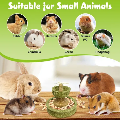 Vista 7 de PINVNBY Juguetes masticables para hámster, 2 unidades, natural, Timothy