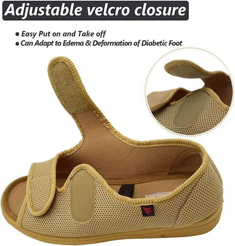 Vista 2 de W&LESVAGO Sandalias diabéticas para mujer, ancho ajustable para artritis y edema zapatos MS7008