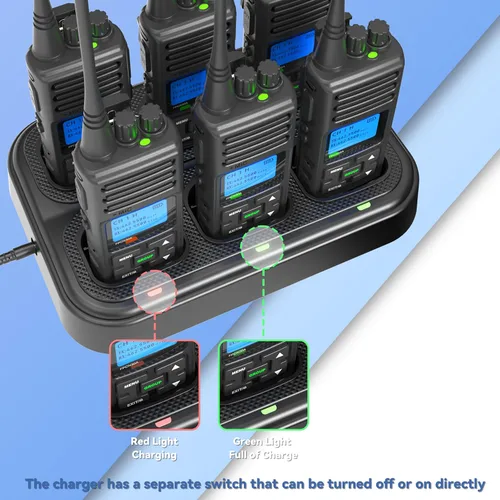 Vista 3 de SAMCOM FPCN30A Walkie Talkies 6 paquetes con cargador múltiple de seis vías