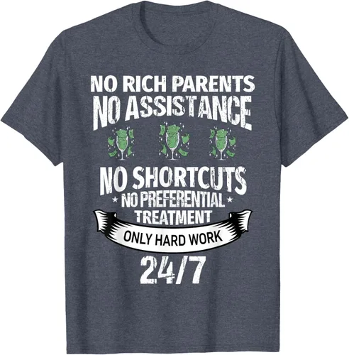 Vista 16 de Camiseta No Rich Parents Just Only Hard Work, Negro -, Pequeña