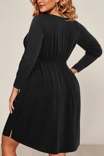 Vista 29 de Holipick Vestidos de verano para mujer, talla grande, casual, con bolsillos, acampanado, con botones, sin mangas, cuello en V