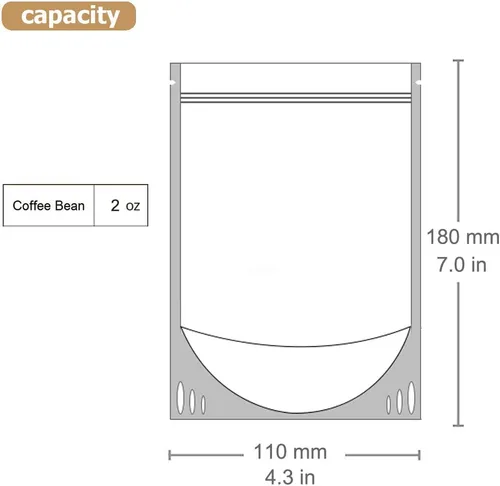 Vista 3 de Bolsa transparente de pie con cremallera, 100 bolsas de embalaje de 4.3 x 7.0 pulgadas, sellables con cierre de cremallera, para aperitivos