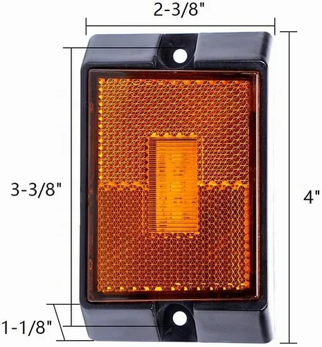 Vista 2 de CZC AUTO Luces LED de color ámbar laterales selladas, sumergibles, reflectores de holgura, luces impermeables para remolque de 12 V, para barco