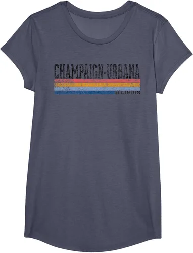 Vista 20 de clásico 1980s estilo champaign-urbana Illinois T Shirt, hombre 2XL, Blanco