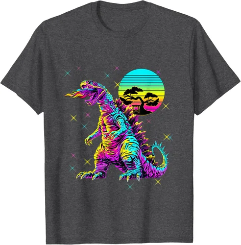 Vista 20 de Cool Streetwear synthwave 80s 90s retro anime snakezilla camiseta, Negro