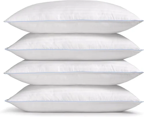 Vista 9 de eLuxurySupply Almohadas de cama de alta calidad, paquete de 2, almohadas de cama para dormir, densidad media y loft, funda 100% algodón y relleno
