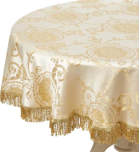 Vista 11 de Violet Linen Prestige - Mantel con diseño de damasco, 52 x 70 in, color burdeos. Borgoña