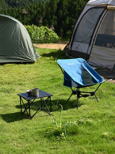 Vista 10 de WildCall Silla de camping plegable ligera, silla antihundimiento