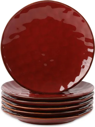 Vista 13 de vicrays Juego de Platos de Cena de Cerámica, 10.5 Pulgadas, Juego de 6, Redondos, Apto para Microondas, Horno, Lavavajillas, Porcelana Acanalada