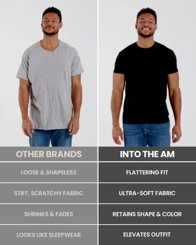 Vista 4 de INTO THE AM - Camiseta clásica para hombre, fresca, manga corta, cuello redondo, ajuste suave, tallas S-4XL