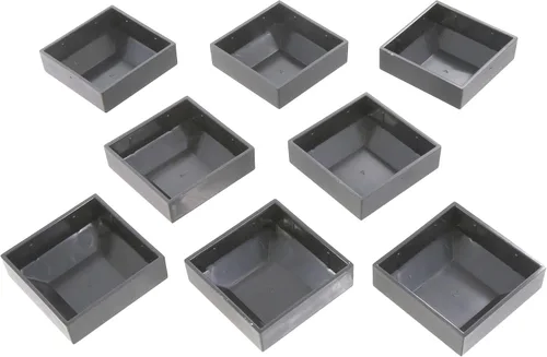 Vista 2 de Tapa cuadrada de plástico negro de 2 x 2 pulgadas para postes de valla de aluminio, tapas negras para postes (paquete de 8)