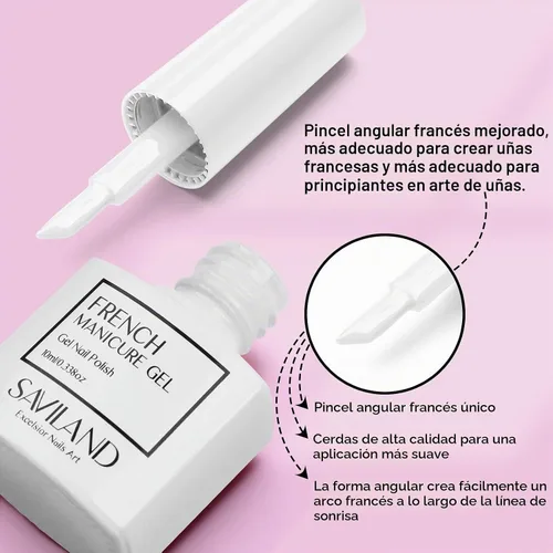 Vista 3 de SAVILAND Esmalte de uñas de gel francés blanco para principiantes 1-A-blanco