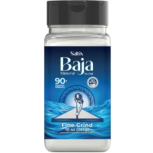 Vista 9 de Saltix Baja Mineral - Salero de mar mineral, molido fino, 10 onzas (10.05 oz), más de 400 porciones (paquete de 2) - 100% natural y sin refinar, más