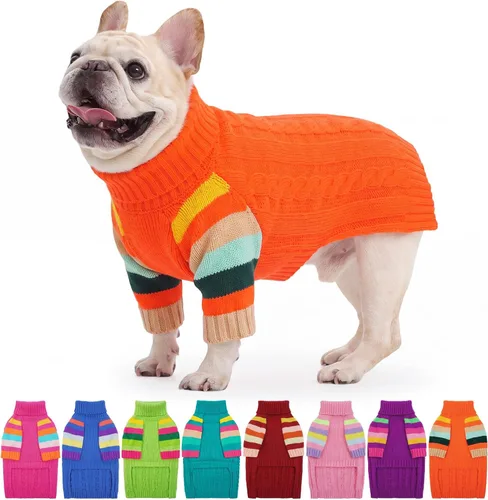 Vista 9 de Suéter XS para perro, suéter de cuello alto con manga para Yorkie Azul