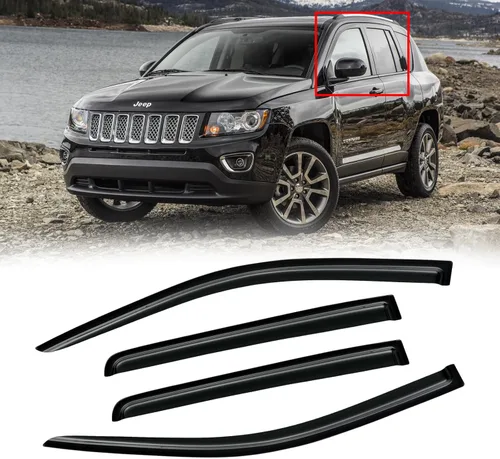 Vista 10 de Protectores de lluvia en canal para Jeep Grand Cherokee L 2021-2026, protectores de visera de ventana, deflector de ventilación, sombra viento humo