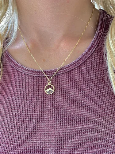 Vista 4 de Faith Moves Mountains - Collar de montaña con semillas de mostaza, regalo de fe para mujer, plata u oro