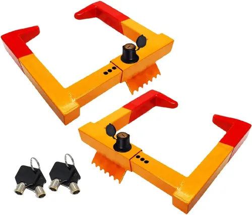 Vista 7 de VaygWay Abrazadera de neumático universal para rueda, estabilizador de bota de metal de seguridad resistente, antirrobo, bloqueo de calzo de rueda