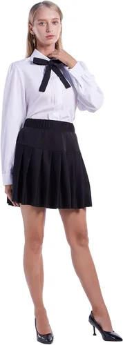 Vista 4 de Etosell camisa manga larga de raso con botón y moño para mujer