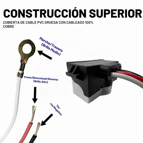Vista 4 de Enchufe de luz de remolque de camión de 3 cables, 10 conectores moldeados de 3 puntas, conector de arnés de coleta en ángulo recto para frenado
