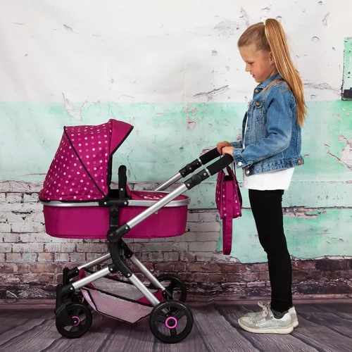 Vista 3 de Bayer Design City Baby Doll Pram, rosa oscuro