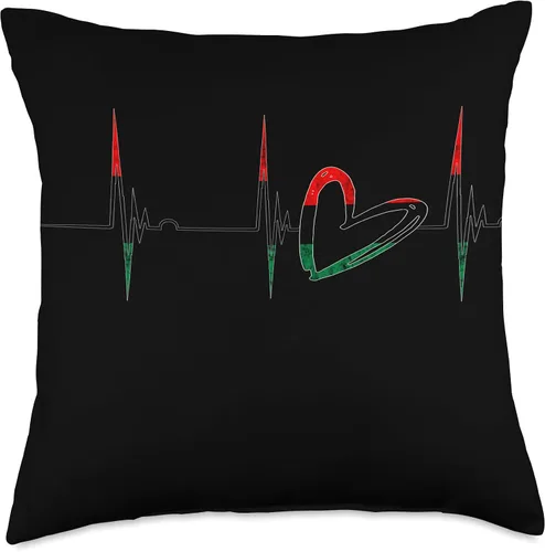 Vista 5 de Pan African Pride Black History Pan African UNIA Flag Heartbeat EKG Pulse Black History - Almohada de 16 x 16 pulgadas, multicolor