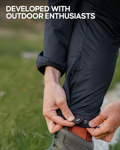 Vista 5 de DANISH ENDURANCE Pantalones de senderismo Softshell para hombre, repelente al agua, forro polar