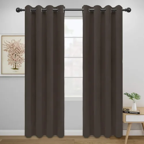 Vista 21 de Easy-Going - Cortinas opacas para dormitorio, aislamiento térmico sólido con ojales, cortinas de ventana para reducción de ruido, cortinas