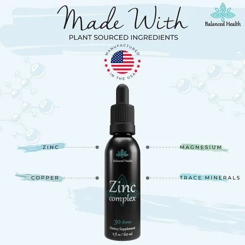 Vista 6 de Complejo de zinc: 30 porciones, 2 onzas, sabor a menta, gotas de sulfato de zinc iónico líquido vegano más minerales traza para apoyo diario