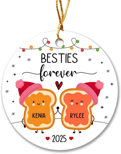Vista 22 de Adornos de Navidad personalizados 2025 para amigas, regalos de adorno para la decoración del árbol de Navidad, regalo personalizado de Navidad