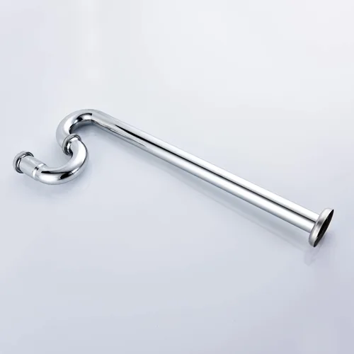 Vista 4 de CIENCIA Trampa de latón para fregadero de baño, fregadero de cocina, tubo de drenaje, tubo de drenaje S trampa cromada, WT04