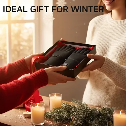 Vista 7 de Guantes térmicos para hombres y mujeres, guantes eléctricos finos y flexibles recargables con batería de larga duración para escribir