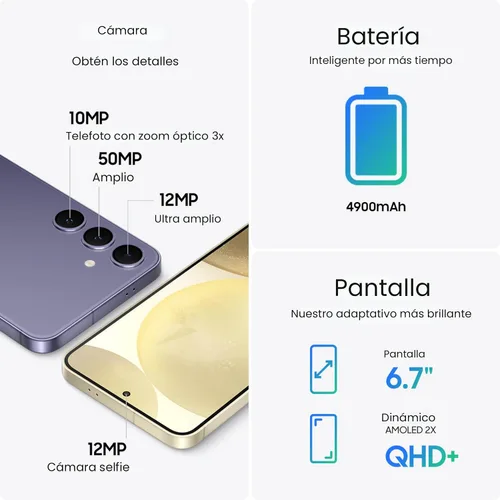 Vista 5 de Samsung Teléfono celular Galaxy S24+ Plus, teléfono inteligente AI de 512 GB, Android desbloqueado, cámara de 50 MP, procesador rápido, batería