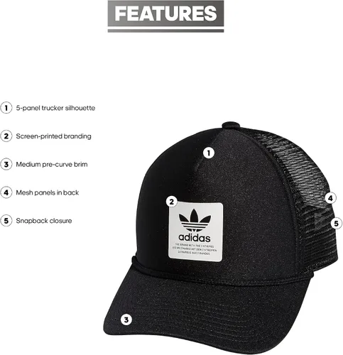 Vista 2 de adidas Originals Dispatch Trucker - Gorra ajustable con correa trasera de malla de 5 paneles