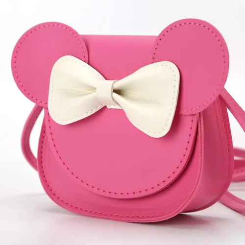 Vista 2 de Ondeam Little Mouse - Bolso cruzado con lazo para la oreja, bolso de hombro de poliuretano para niños y niñas