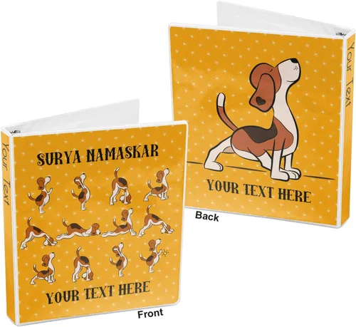 Vista 5 de Carpeta personalizada de 3 anillas de Yoga Dogs Sun Salutations - 1 pulgada